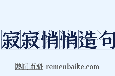 寂寂悄悄造句是什么意思的图片